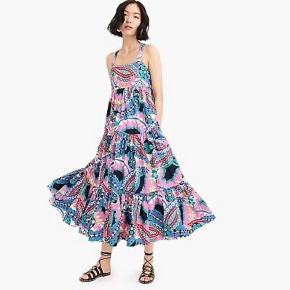 Apron maxi dress in Ratti® kaleidoscope floral